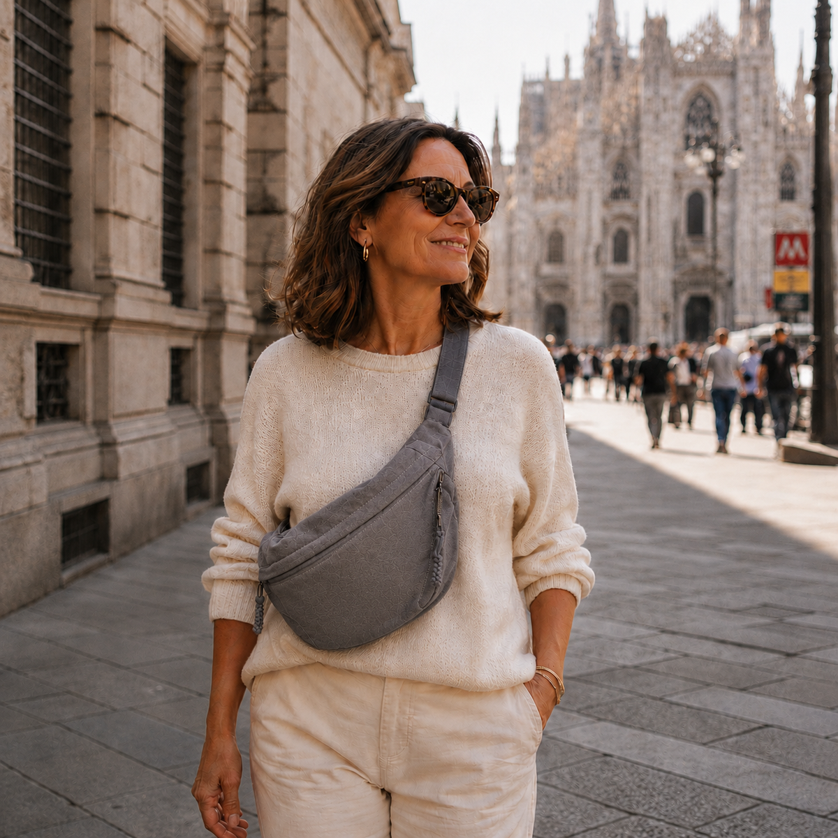 BOLSO MEDIA LUNA | GRIS