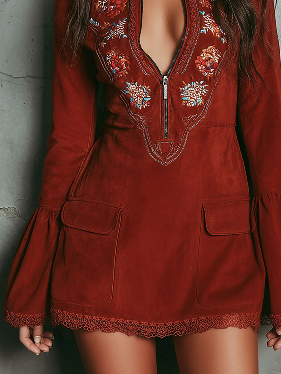 RUST RETRO EMBROIDERY