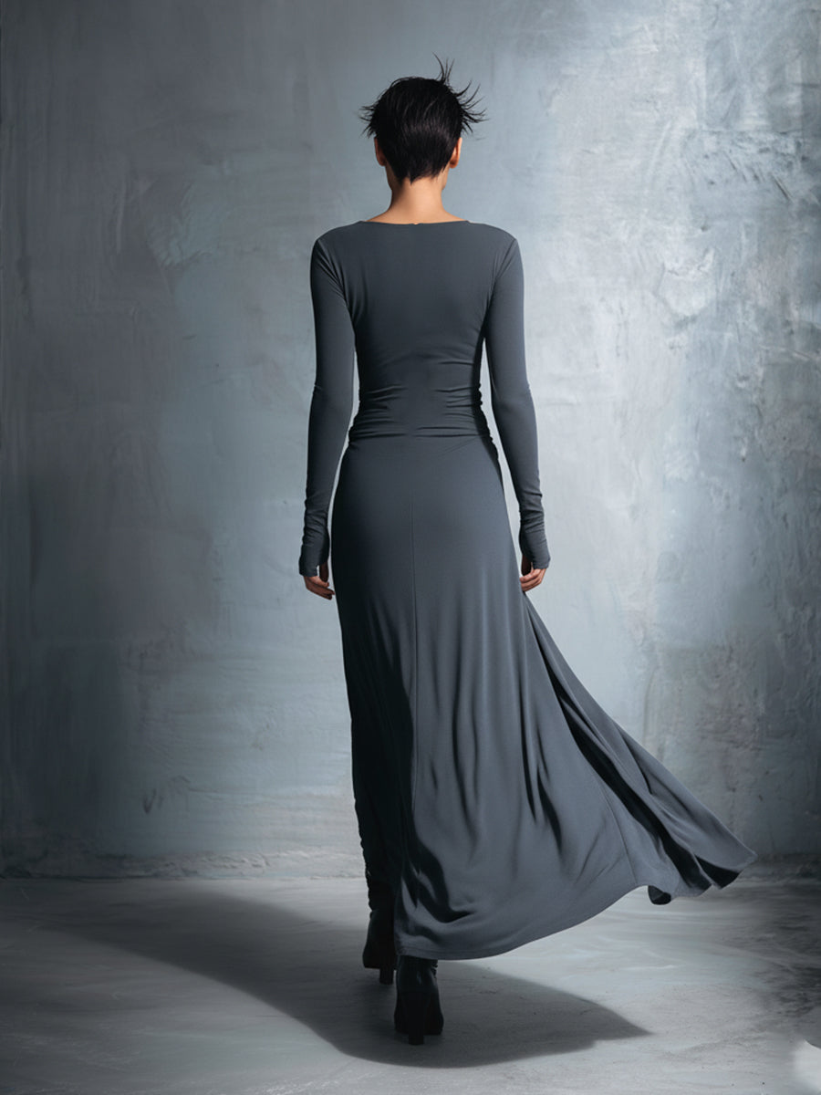 VESTIDO MAXI CON NUDO LATERAL VITTORIA