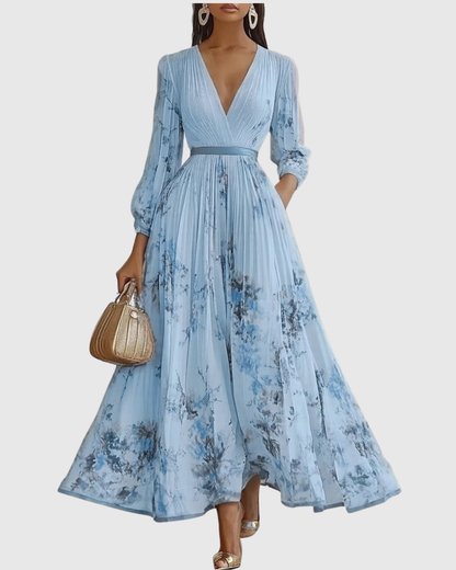 ROWELLA VESTIDO MAXI PLISADO ELEGANTE