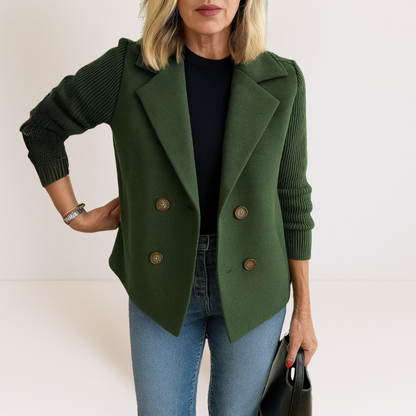 BLAZER ELEGANTE CON MANGAS DE PUNTO