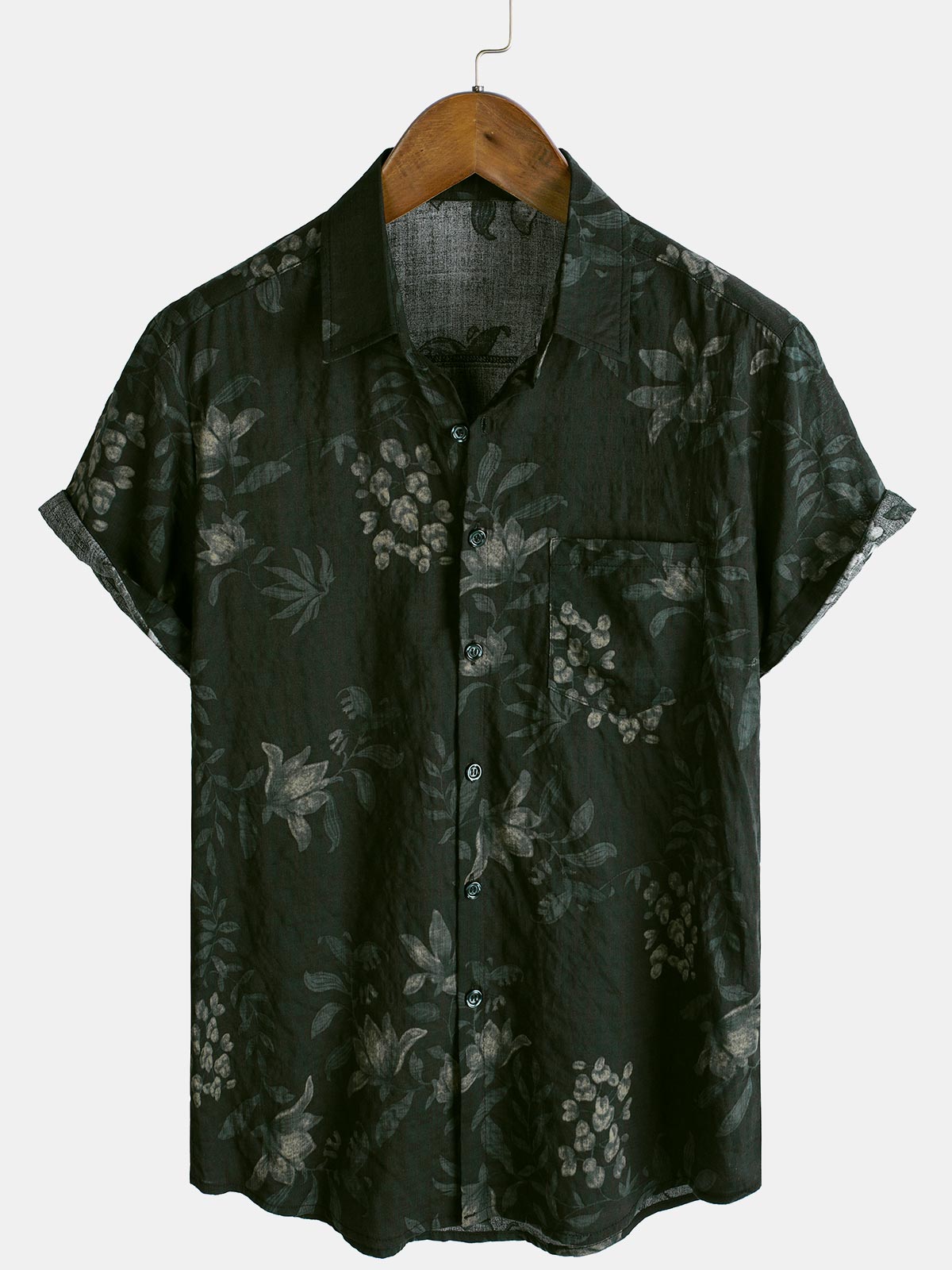 PACKS-Camisa de manga corta estilo resort con estampado