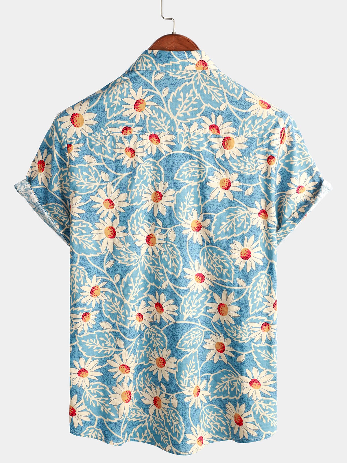 Lote de 3 | Camisa hawaiana retro de algodón con estampado floral para hombre