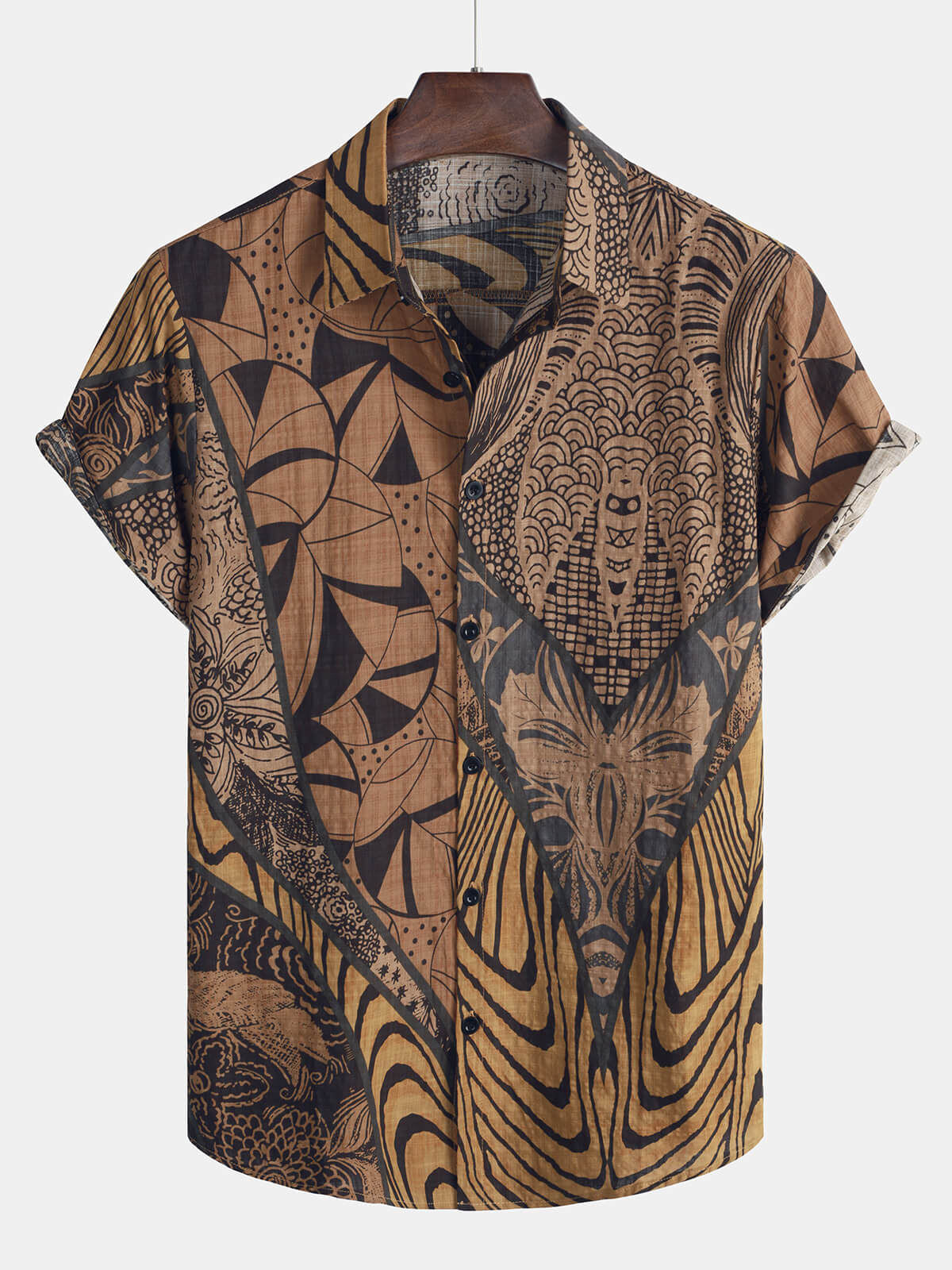 Lote de 3 |  Camisa de playa informal de algodón de manga corta para hombre
