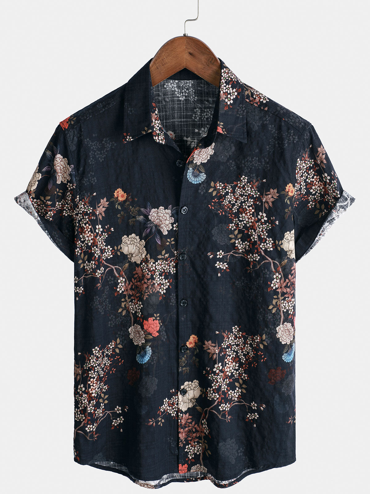 PACKS-Camisa de manga corta estilo resort con estampado