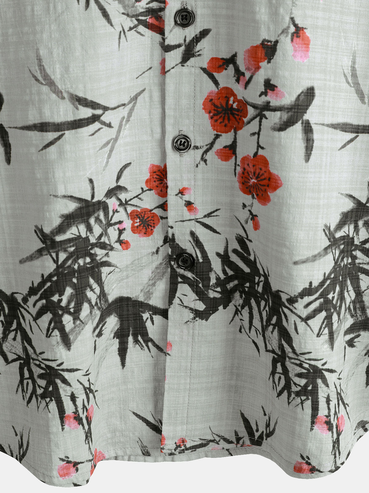 Lote de 2 | Camisa vintage de verano de manga corta con estampado floral rojo