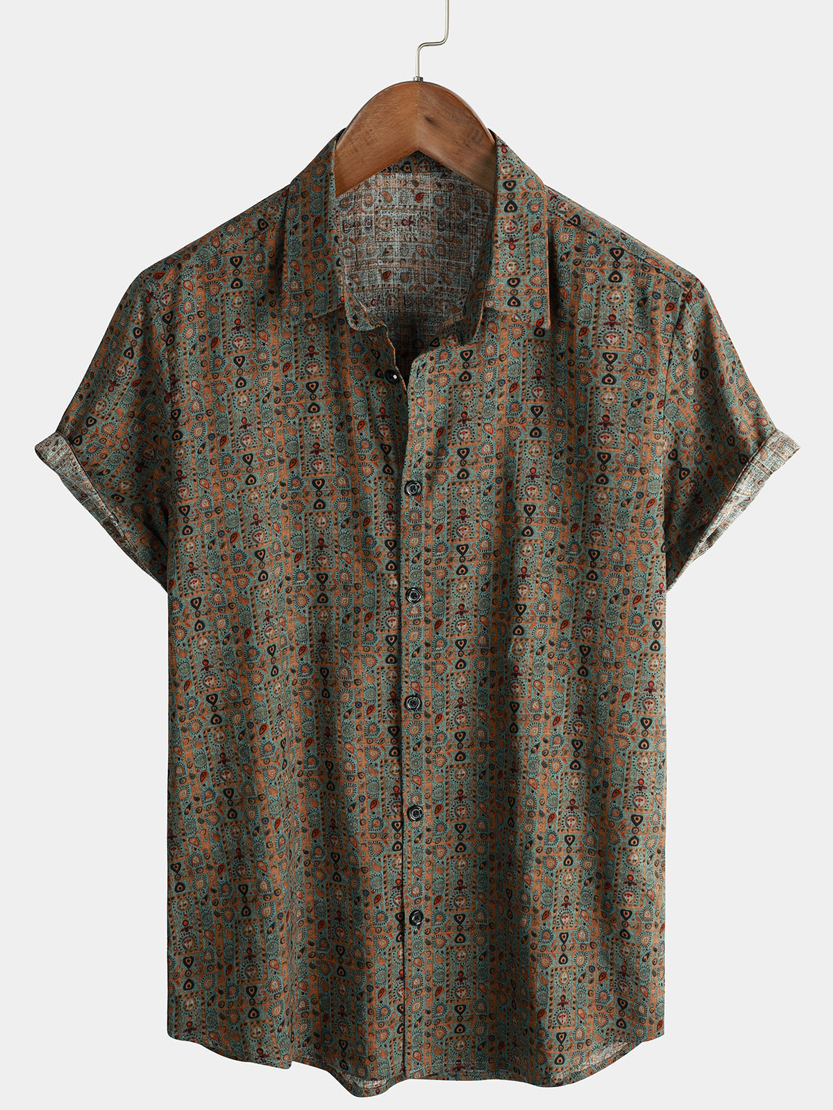 Lote de 3 |  Camisa hawaiana retro de algodón con estampado floral para hombre