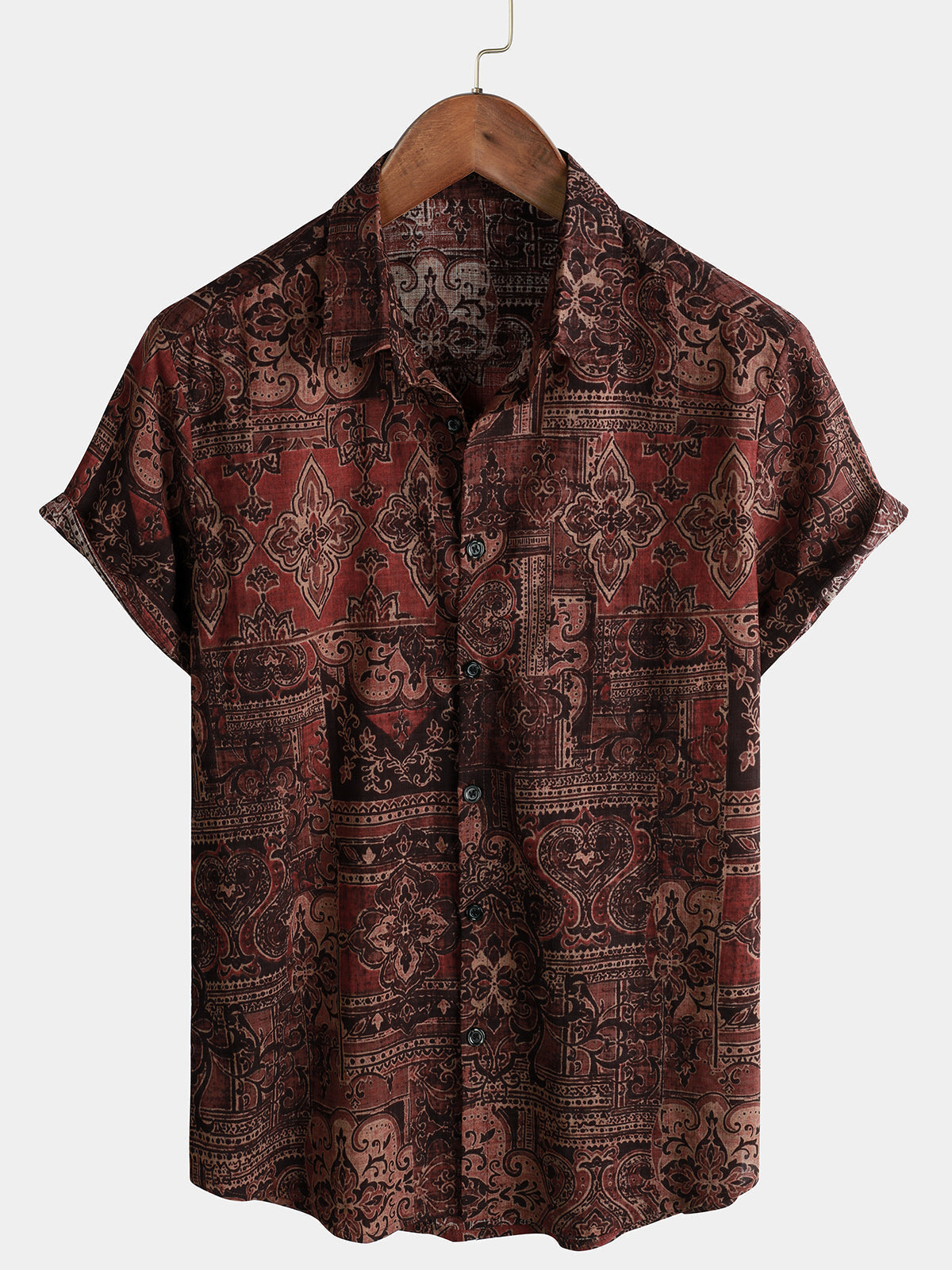 Lote de 3 |  Camisa de playa informal de algodón de manga corta para hombre
