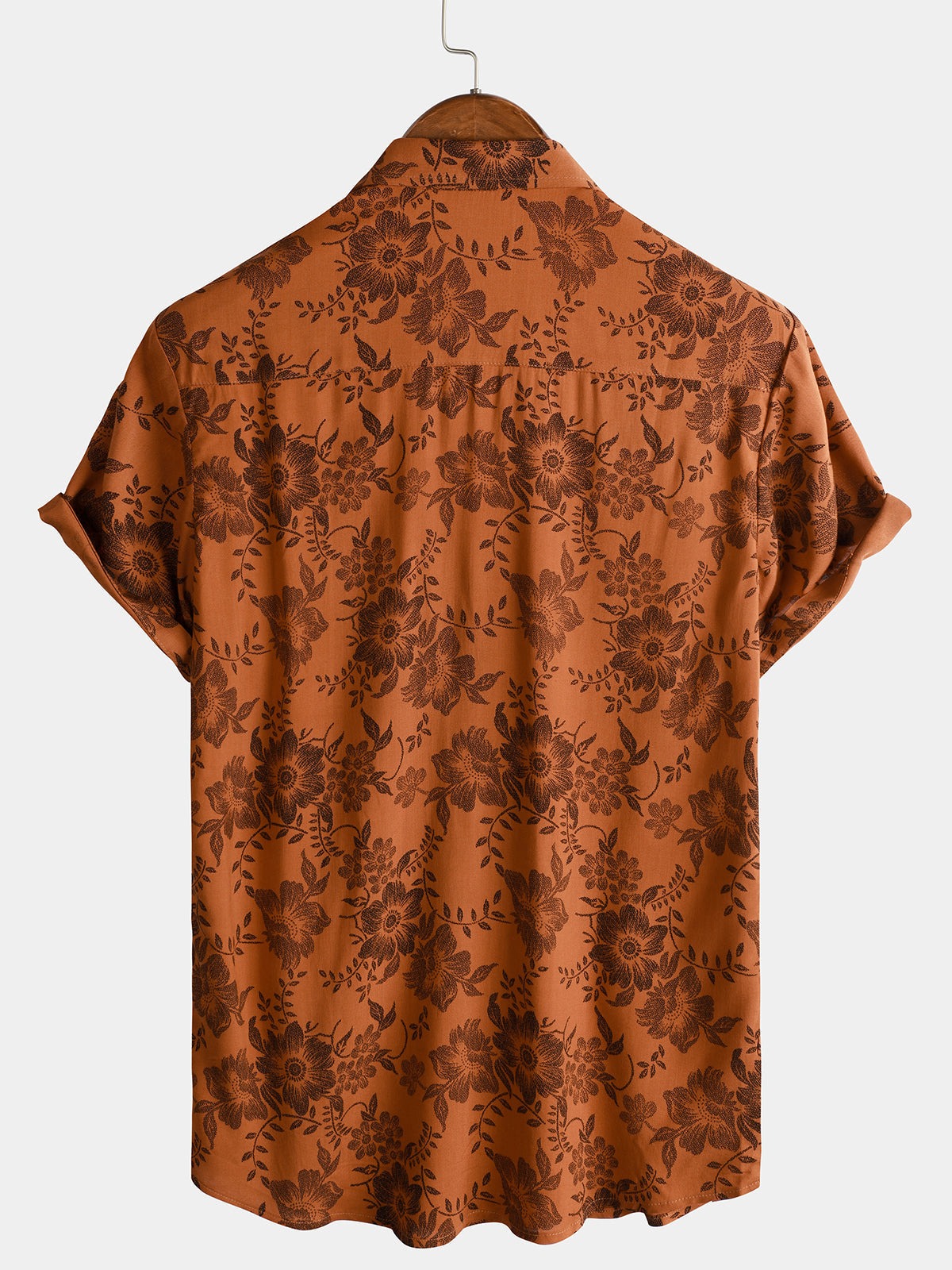 Lote de 4 | Camisa hawaiana retro de algodón con estampado floral para hombre