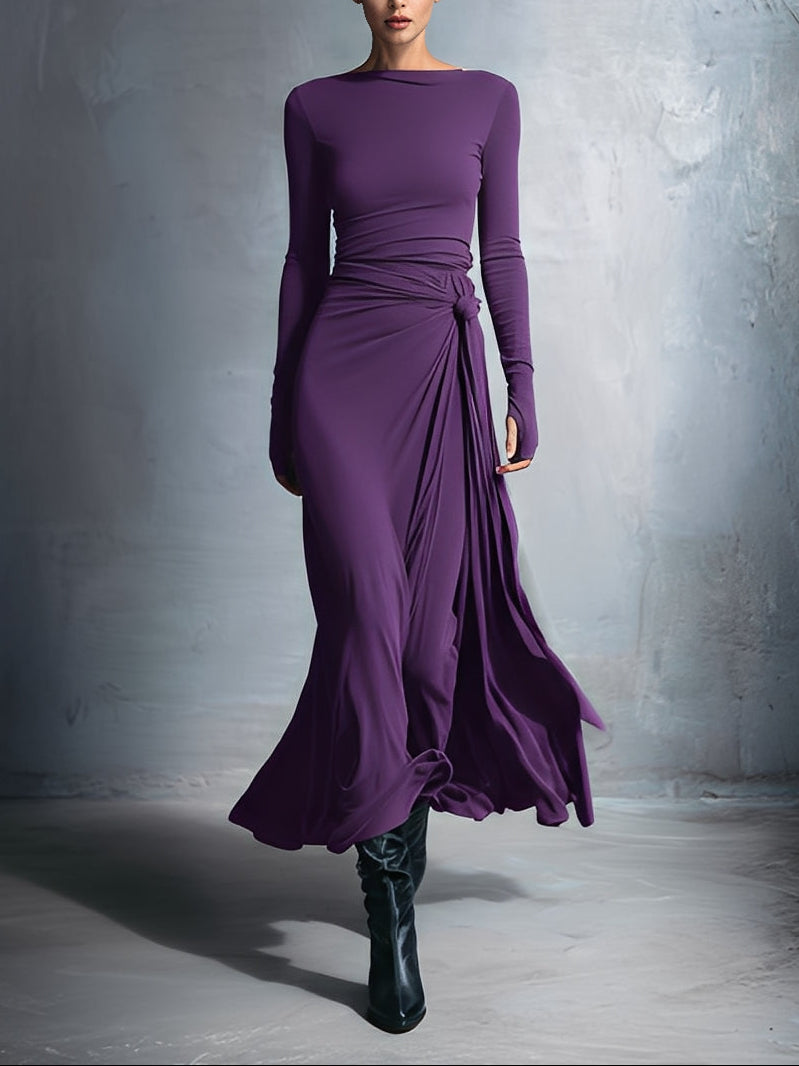 VESTIDO MAXI CON NUDO LATERAL VITTORIA