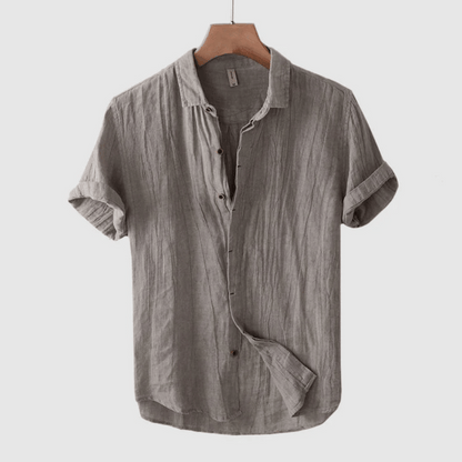 David – Camisa de Lino de Manga Corta para Hombre