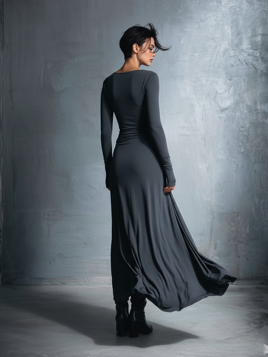 VESTIDO MAXI CON NUDO LATERAL VITTORIA