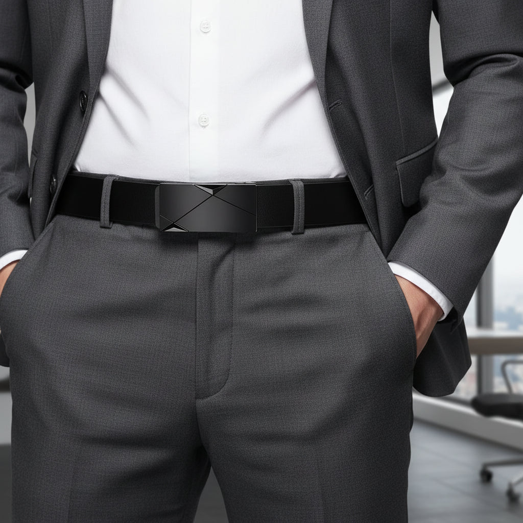 CINTURÓN DE CUERO ELEGANTE PARA HOMBRE