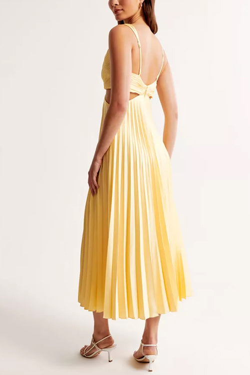Ayelen– Vestido largo con falda plisada