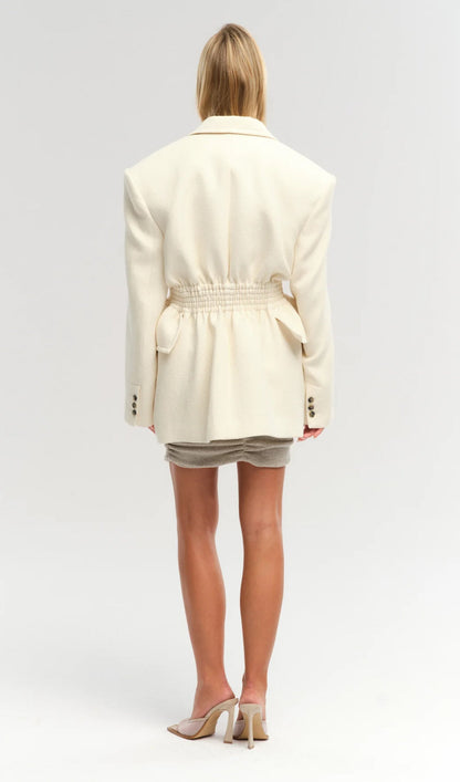 BLAZER DE LINO Y ALGODÓN ENTALLADO