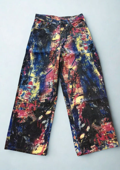 JEANS ARTÍSTICOS WIDE LEG PINTADOS A MANO