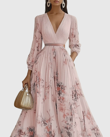ROWELLA VESTIDO MAXI PLISADO ELEGANTE