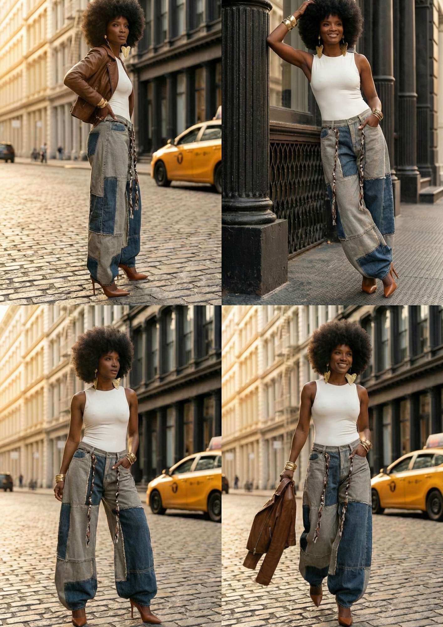 PANTALÓN COLOR BLOCK WIDE LEG VACATION