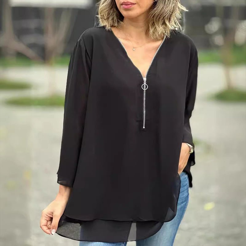 Lorelai  – Blusa de Gasa con Cremallera