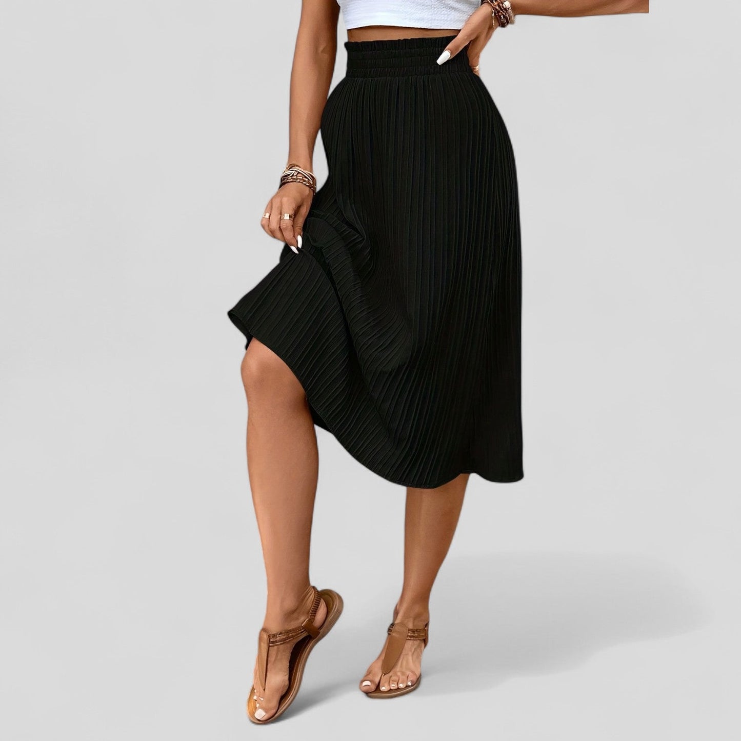 FALDA MIDI PLISADA