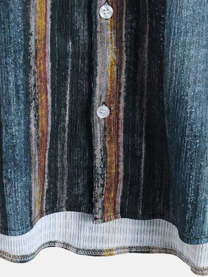 Makai –  Camisa hawaiana con rayas para hombre