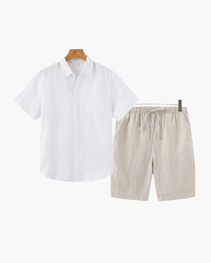 Conjunto Leinen – Camiseta + Shorts de lino fresco