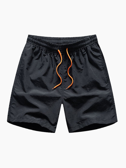 Camisa de botón con estampado de geometría étnica de tortuga de palmera y pantalones cortos de baño