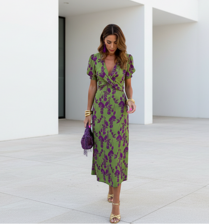 Danielle | Vestido midi con cinturón ajustable