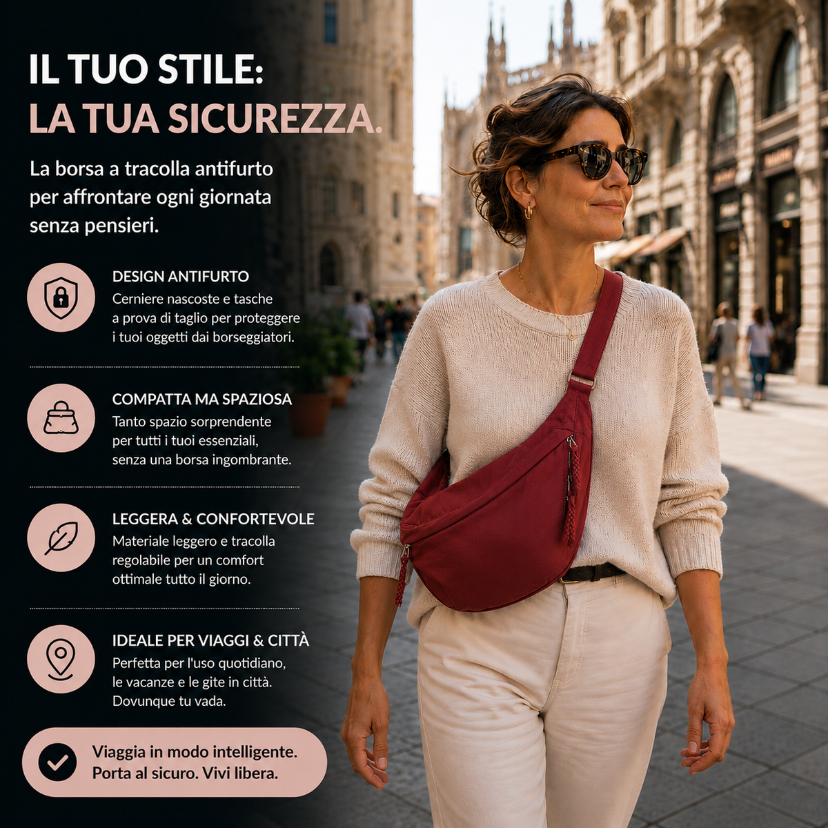 BOLSO MEDIA LUNA | BURDEOS