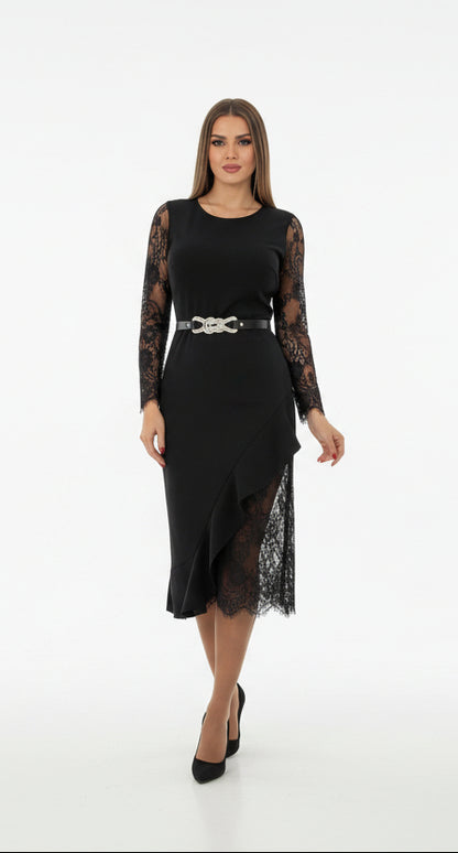 NAFISA™ | VESTIDO ENTALLADO DE ENCAJE