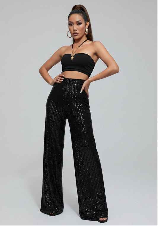 PANTALÓN HOLGADO CON LENTEJUELAS