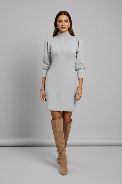 VESTIDO DE MANGA LARGA DE PUNTO