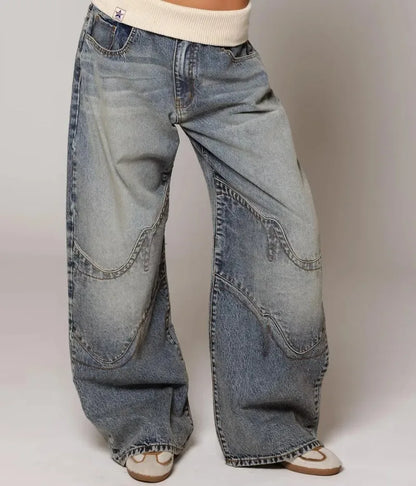 JEANS HIGH STREET WIDE LEG CINTURA ALTA