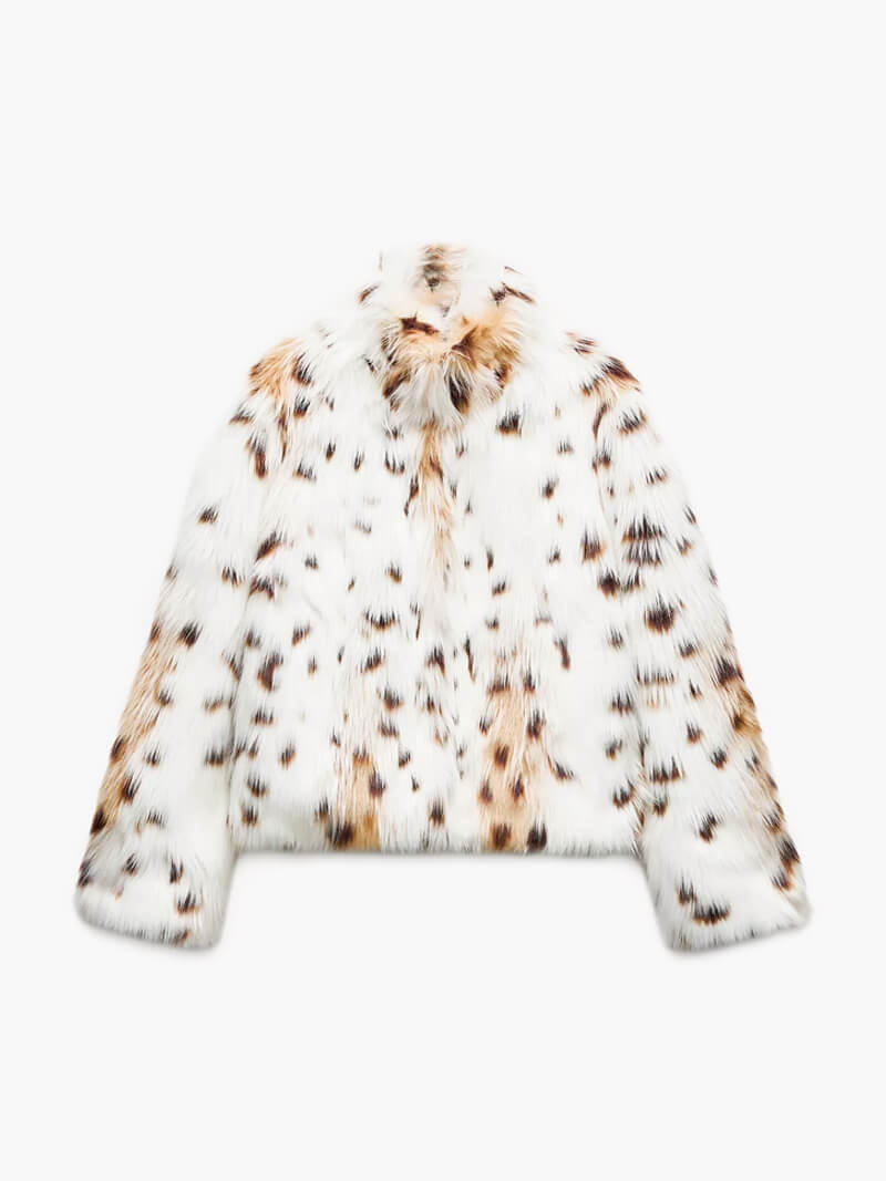 Velvet  – Chaqueta de pelo sintético con estampado felino