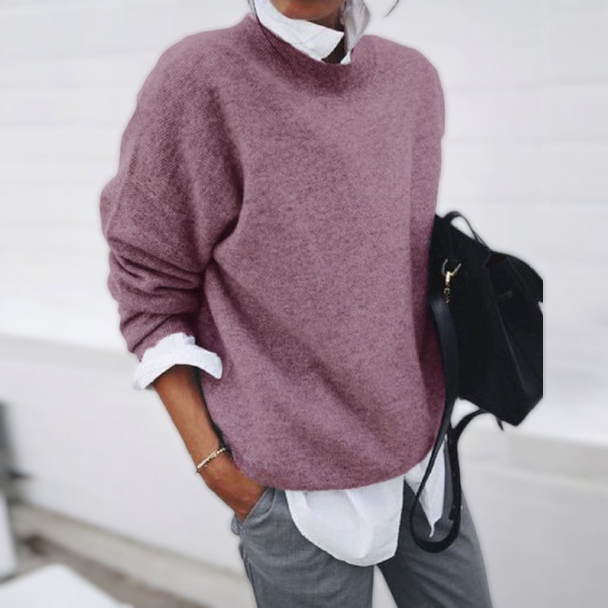 JERSEY DE CACHEMIRA CON CUELLO REDONDO