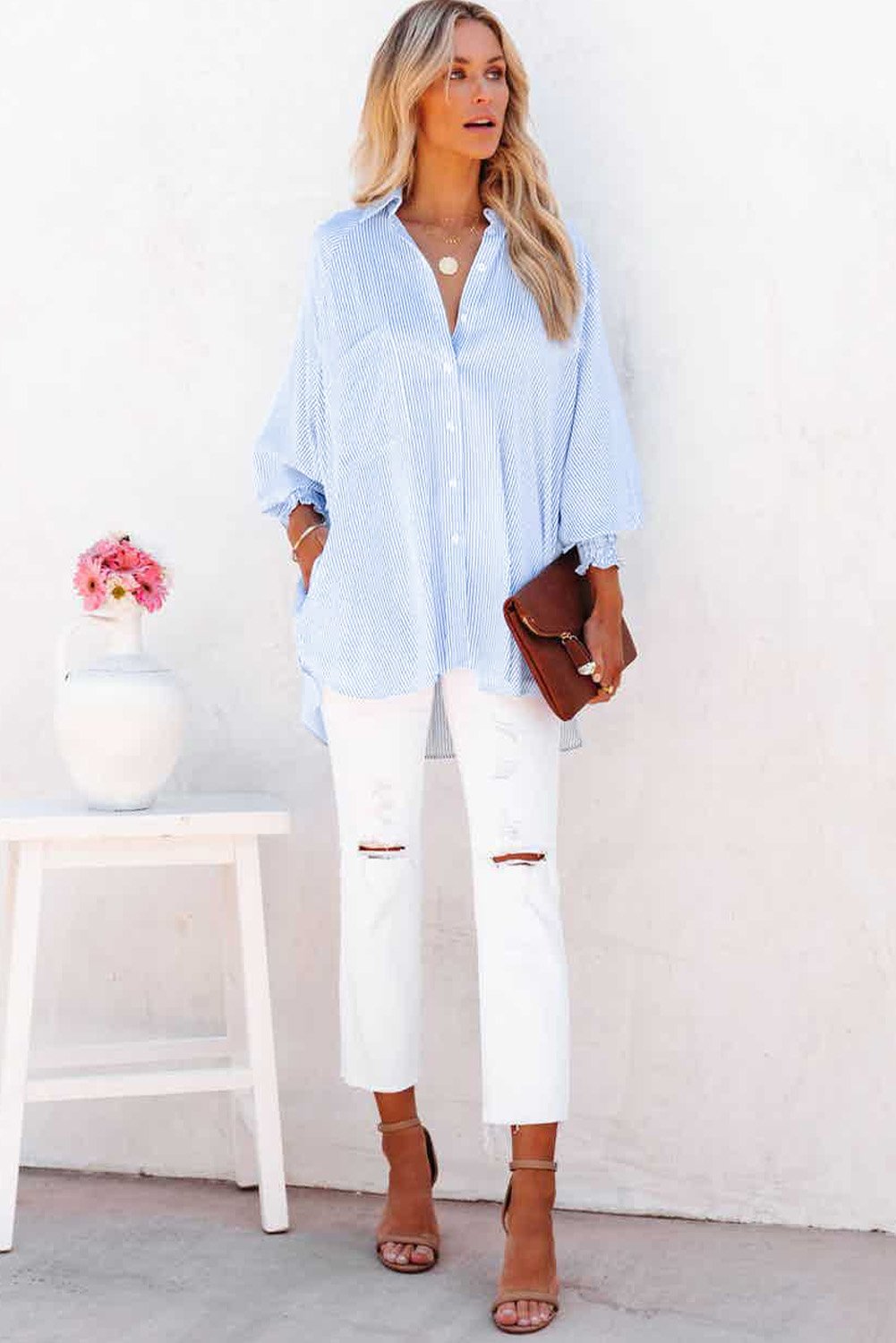 CAMISA OVERSIZE DE RAYAS