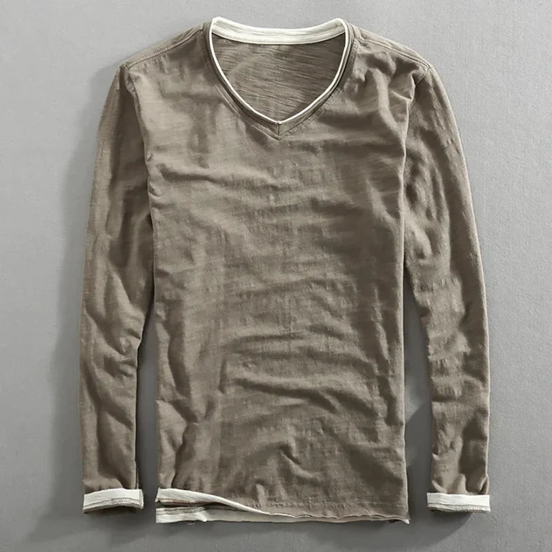 Camiseta de algodón de manga larga