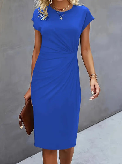 Queenie – Vestido casual de cuello redondo
