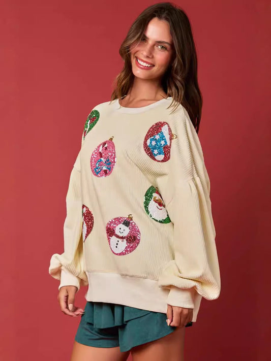 SUDADERA BOLAS NAVIDEÑAS