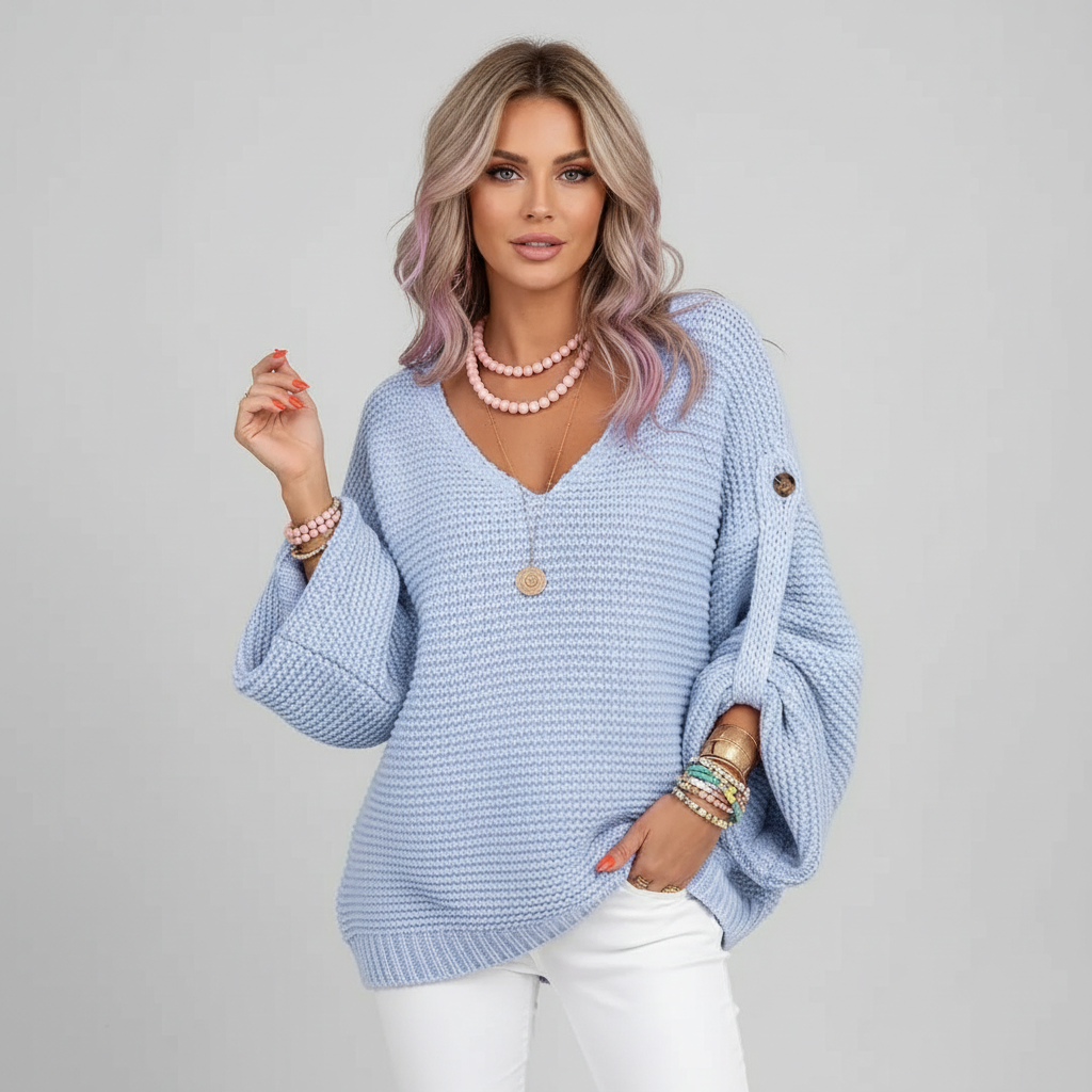 ELARA | JERSEY DE PUNTO CON CUELLO EN V