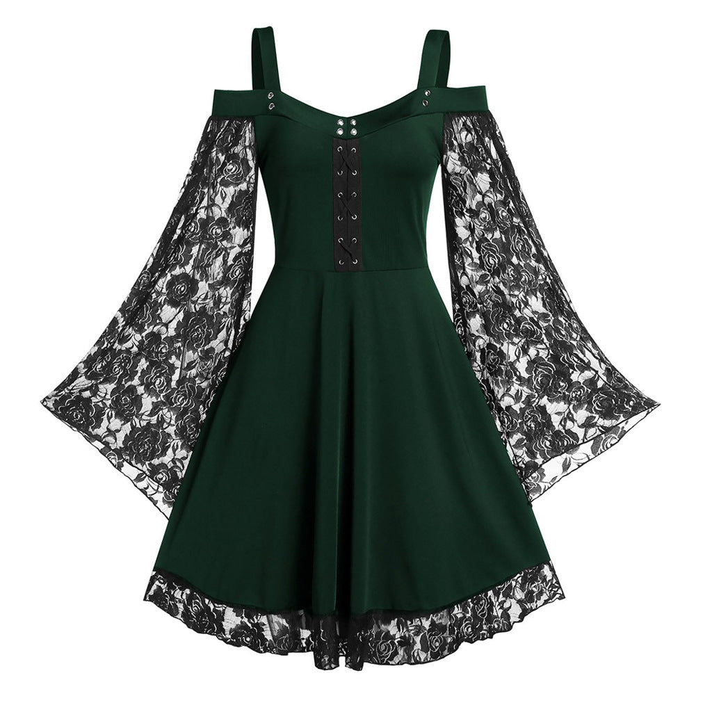 VESTIDO GÓTICO CON ENCAJE w.83542