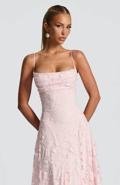 ELEGANTE VESTIDO MAXI CEREZA