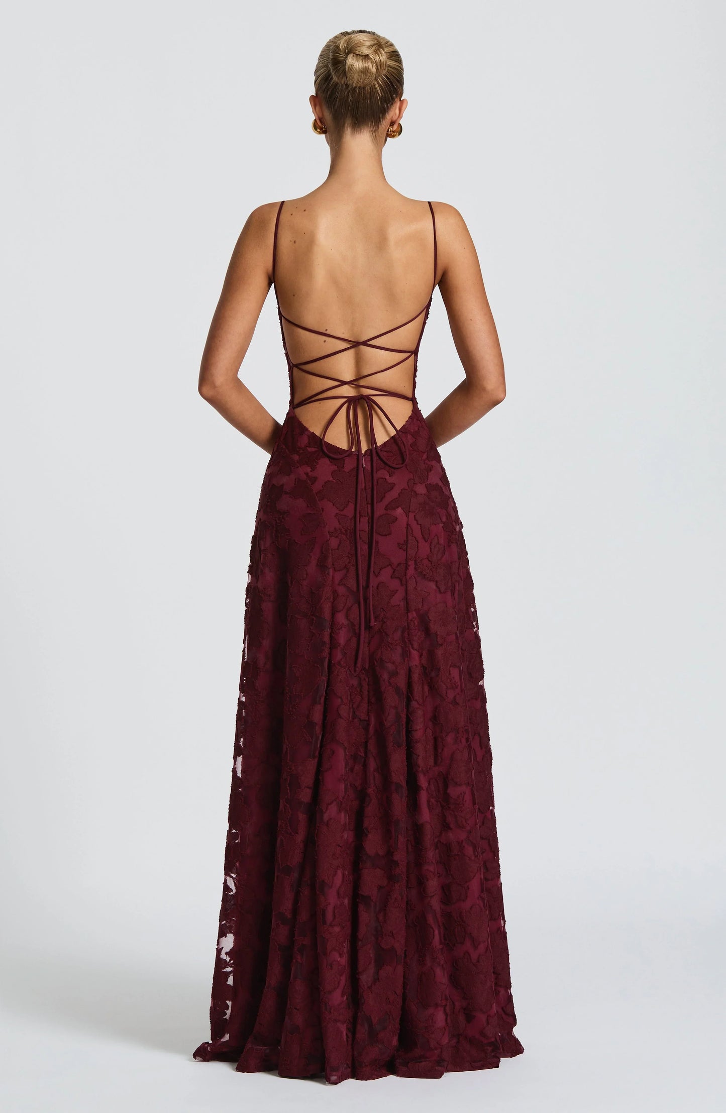 ELEGANTE VESTIDO MAXI CEREZA
