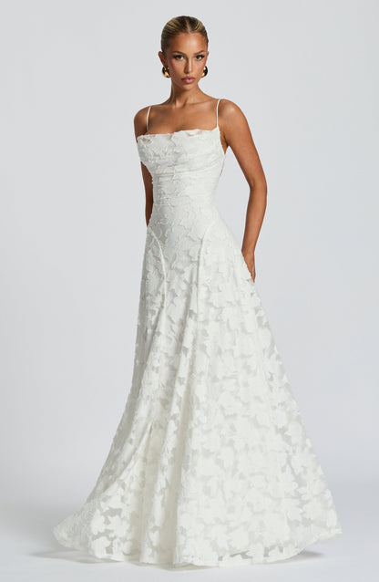 ELEGANTE VESTIDO MAXI CEREZA