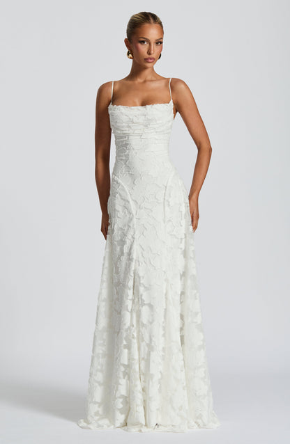 ELEGANTE VESTIDO MAXI CEREZA