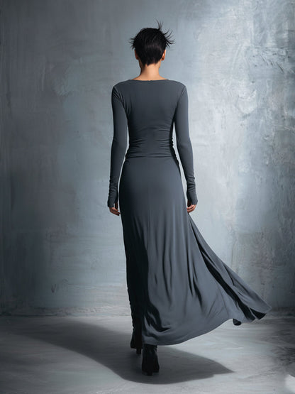 VESTIDO MAXI CON NUDO LATERAL VITTORIA