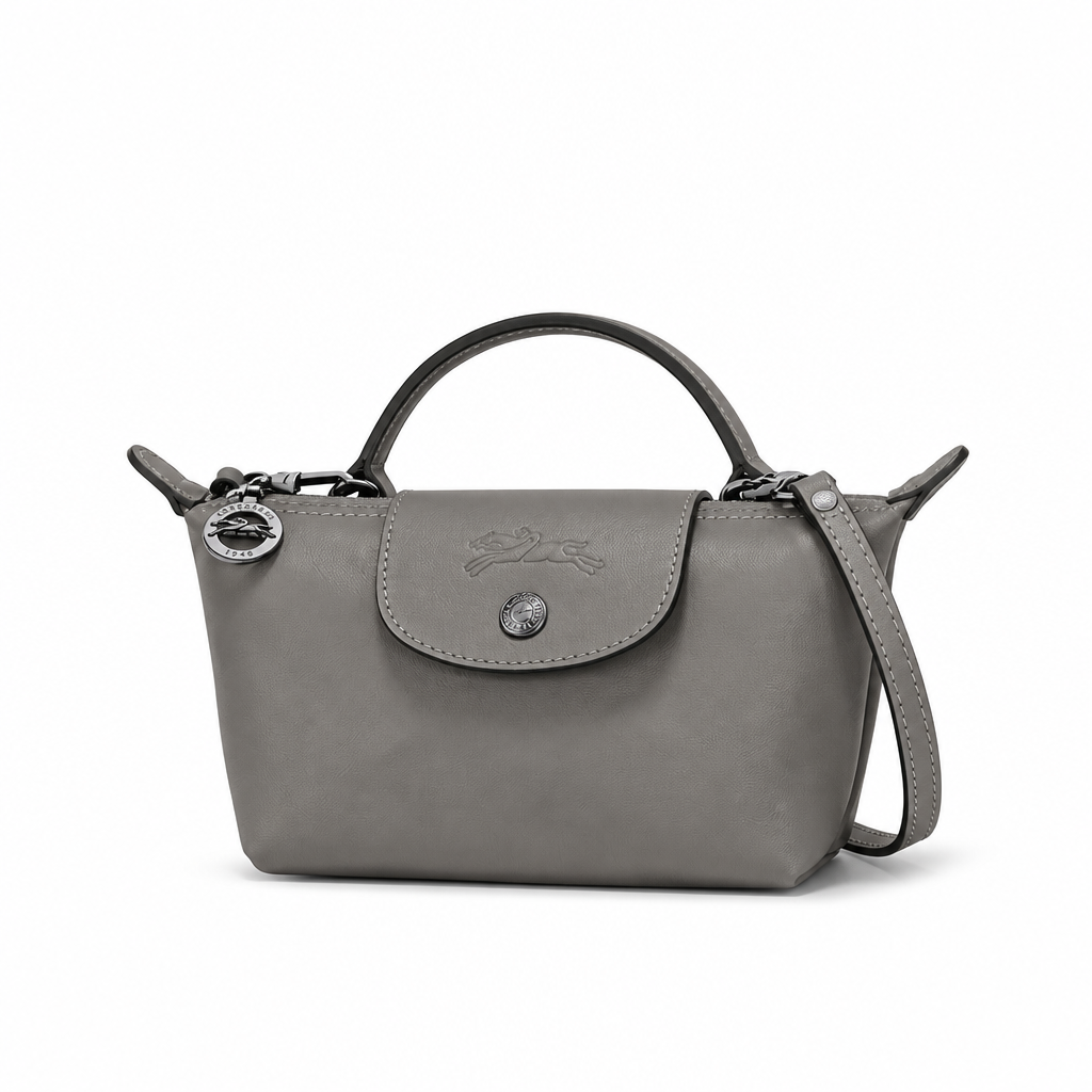 Mini Bolso de Piel Longcham Grigio