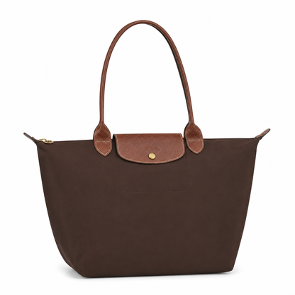Bolso Tote Grande Longcham Marrón Oscuro