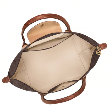 Bolso Tote Mediano Longcham Marron Oscuro interior