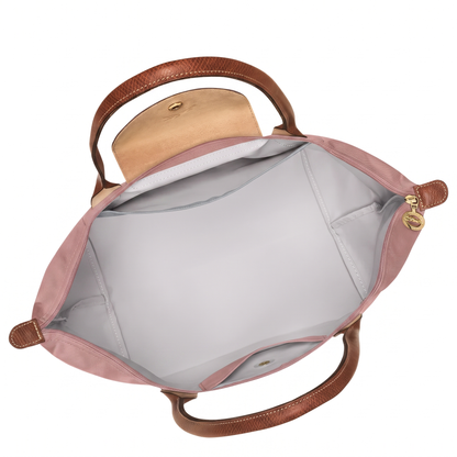Bolso Tote Mediano Longcham Rosa Plat interior